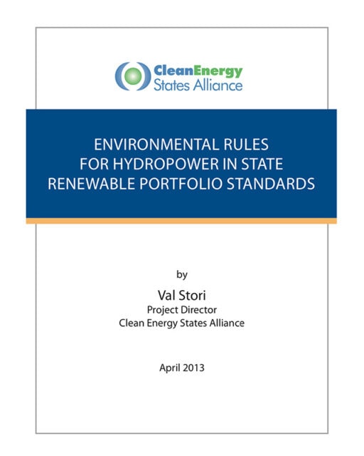 Environmental Rules For Hydropower In State Renewable Portfolio